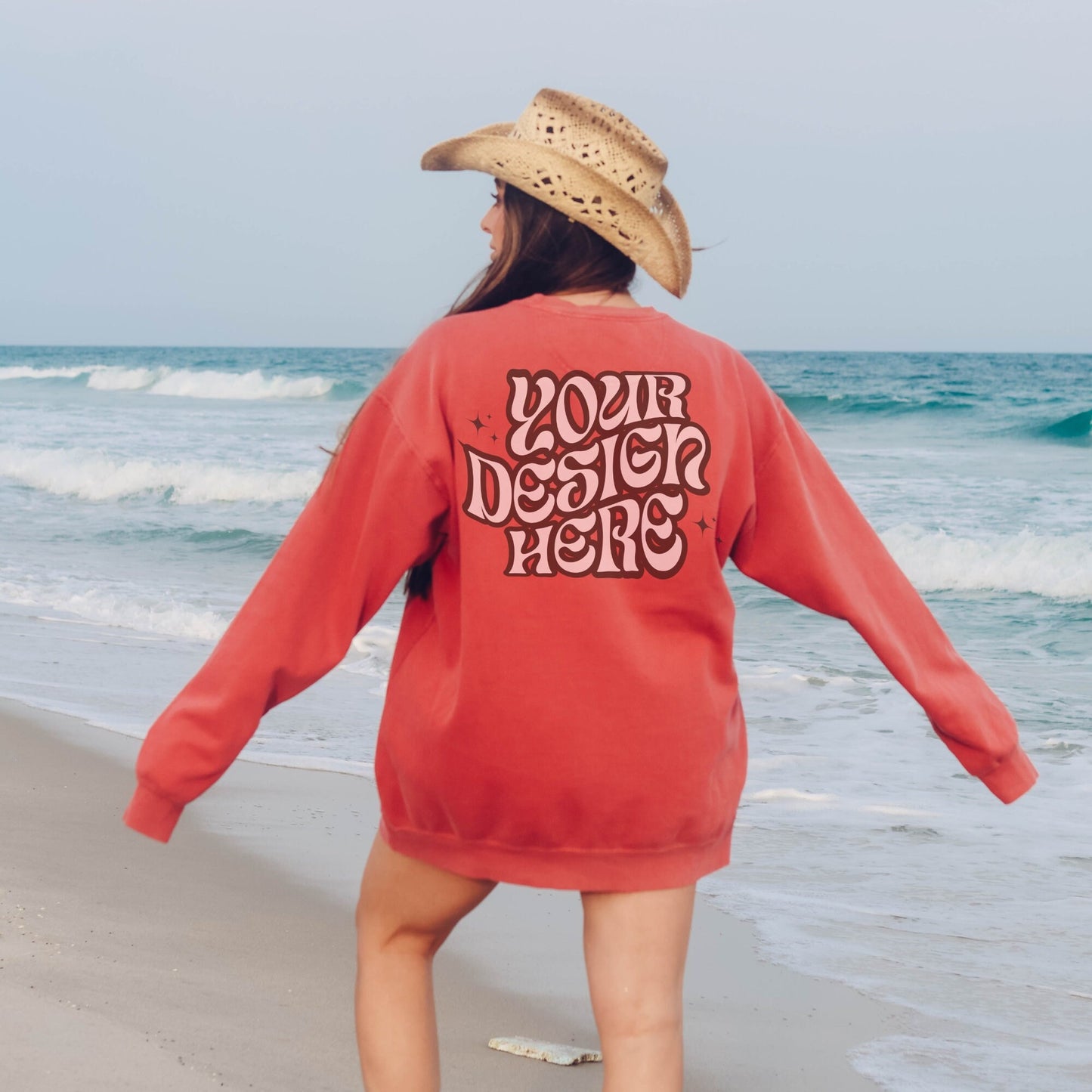 Comfort Colors 1566 Crimson Mockup Comfort Colors Sweatshirt Mockup Crimson Mockup Trendy Mockup Beach Aesthetic Mock Coastal Cowgirl Mock