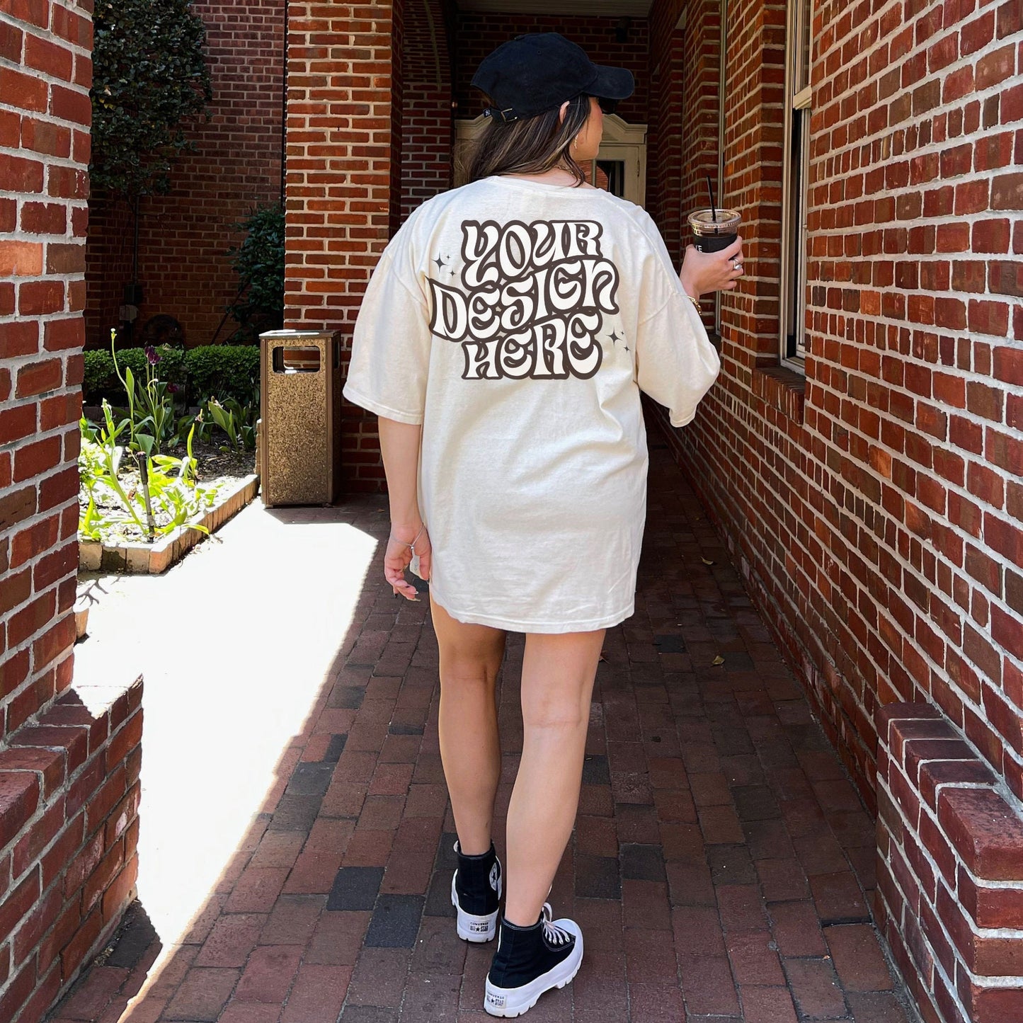 Comfort Colors C1717 Ivory Mockup Oversized Tshirt Mockup Model Mockup Trendy Mock Ivory Colored Shirt Aesthetic Mockup back of shirt mockup