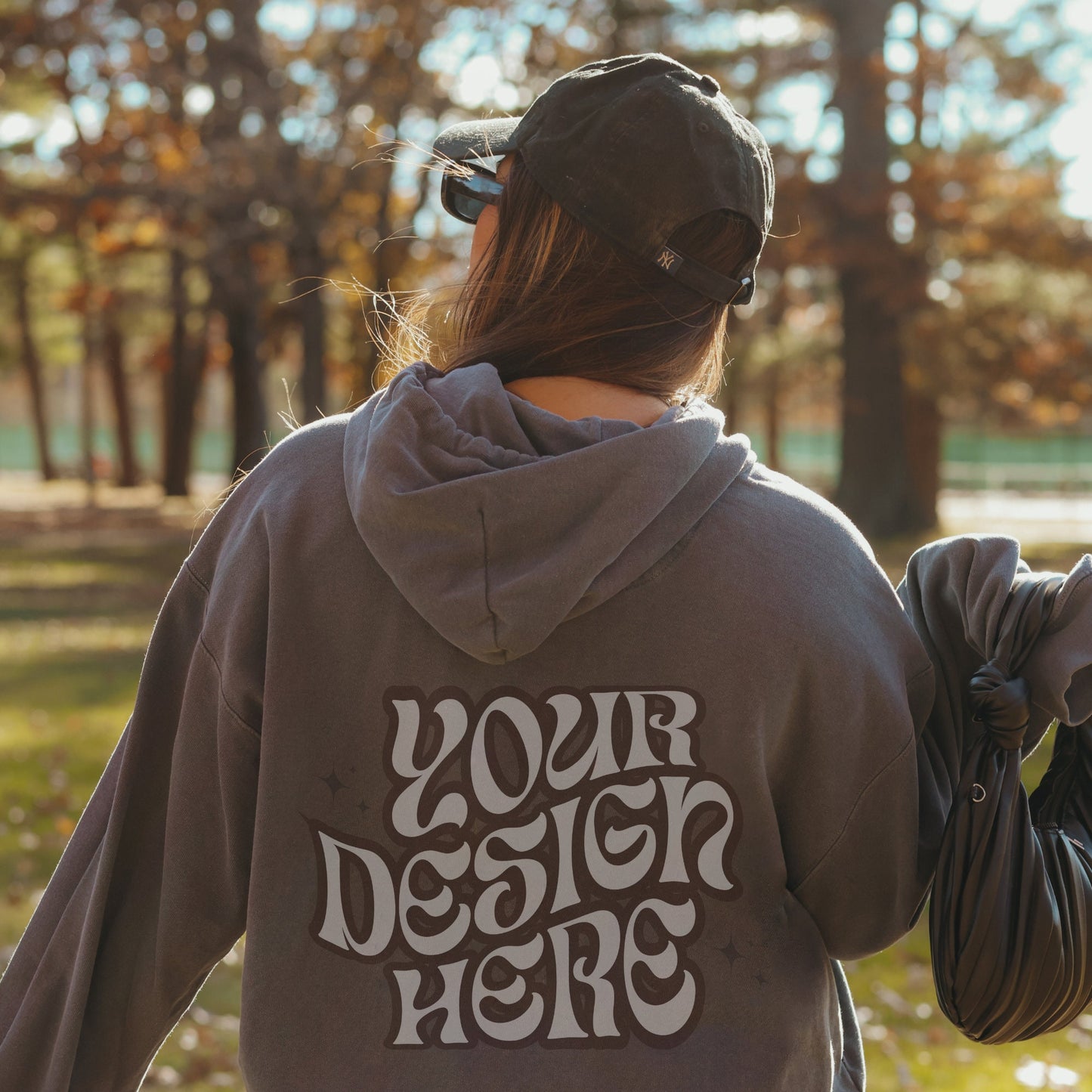 CC1567 Pepper Mockup Comfort Colors Sweatshirt Mockup Pepper Mockup Trendy Outdoor Lifestyle Mockup VSCO Aesthetic Words on back mockup