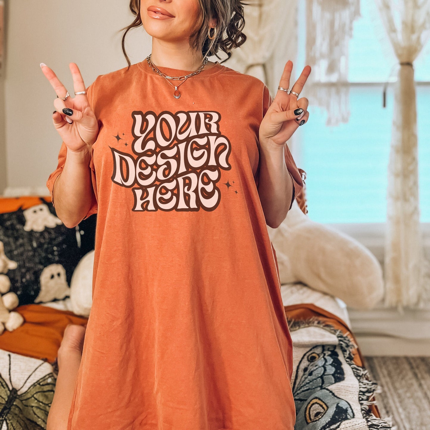 Comfort Colors C1717 Yam Mockup Tshirt dress Mockup Model Mockup Boho Mockup Hippie mockup Retro Mockup Aesthetic mockup vsco mockup