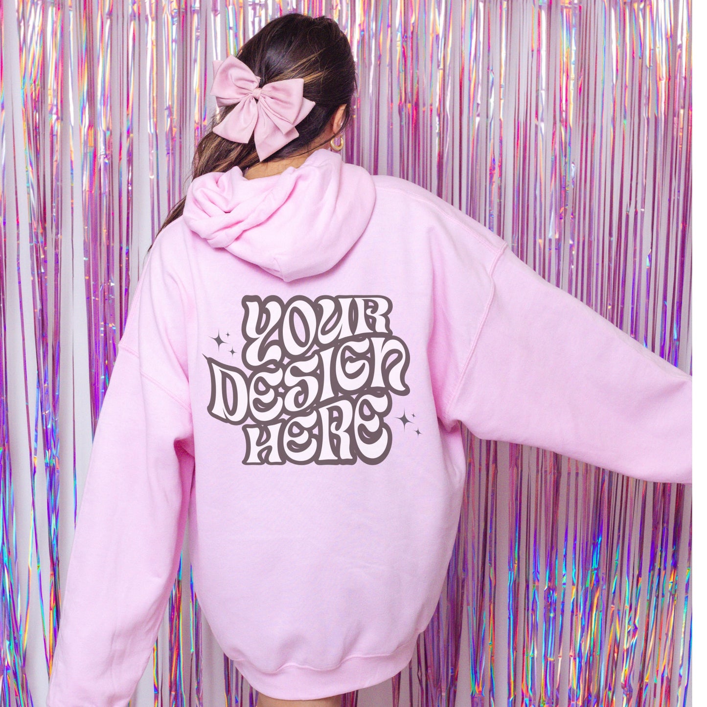 Gildan 18500 Light Pink Mockup, Vday Mockup Disco Aesthetic Mockup, Girly Mockup, Coquette aesthetic mockup, Bachelorette Mockup