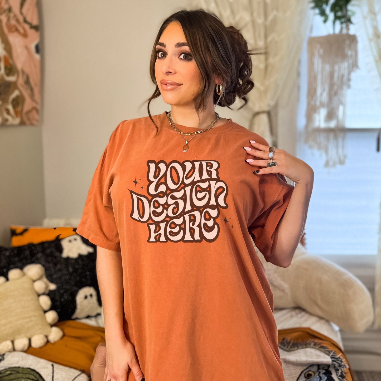 Comfort Colors C1717 Yam Mockup Tshirt dress Mockup Model Mockup Boho Mockup Hippie mockup Retro Mockup Aesthetic mockup vsco mockup