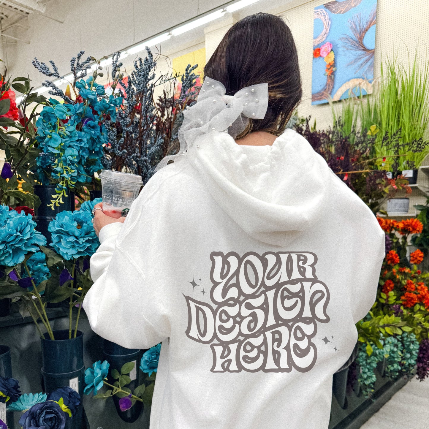 Gildan White 18500 Mockup, Coquette Aesthetic Mockup, Lifestyle Mockup, Trendy Mockup, Soft Girl Mockup, Colorful Mockup, Oversized mockup