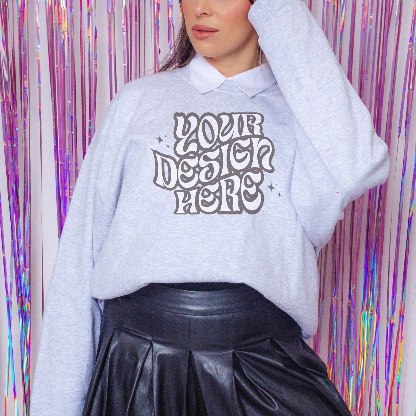 Gildan 18000 Ash Mockup, Dark Academia Mockup, Light Academia Mockup, Aesthetic Mockup, Girly Mockup, Coquette aesthetic mockup