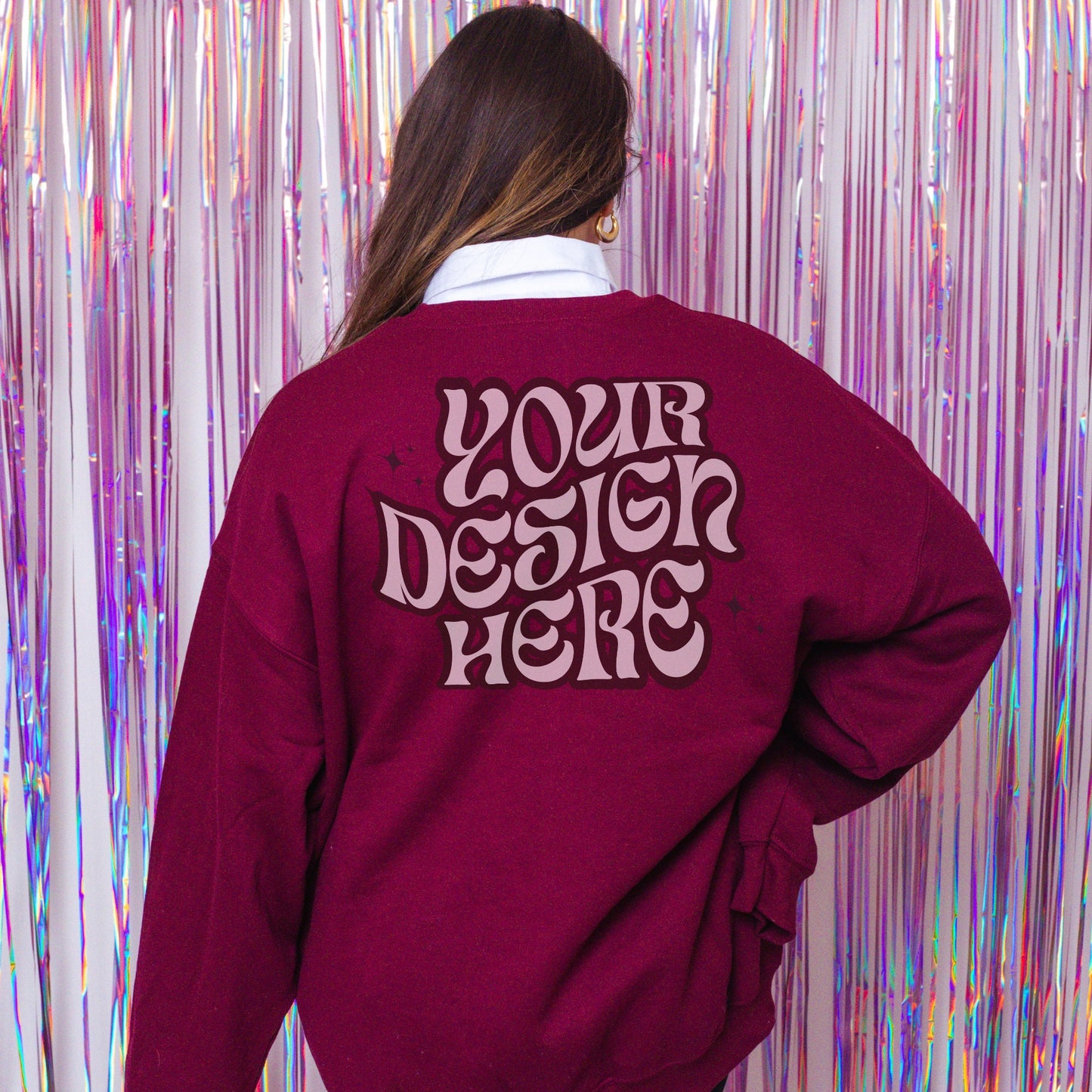 Gildan 18000 Maroon Mockup, Dark Academia Mockup, Light Academia Mockup, Aesthetic Mockup, Girly Mockup, Coquette aesthetic mockup