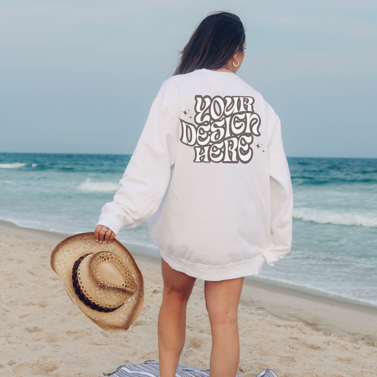 Comfort Colors 1566 White Mockup Comfort Colors Sweatshirt Mockup White Mockup Trendy Mockup Beach Aesthetic Mock Coastal Cowgirl Mock