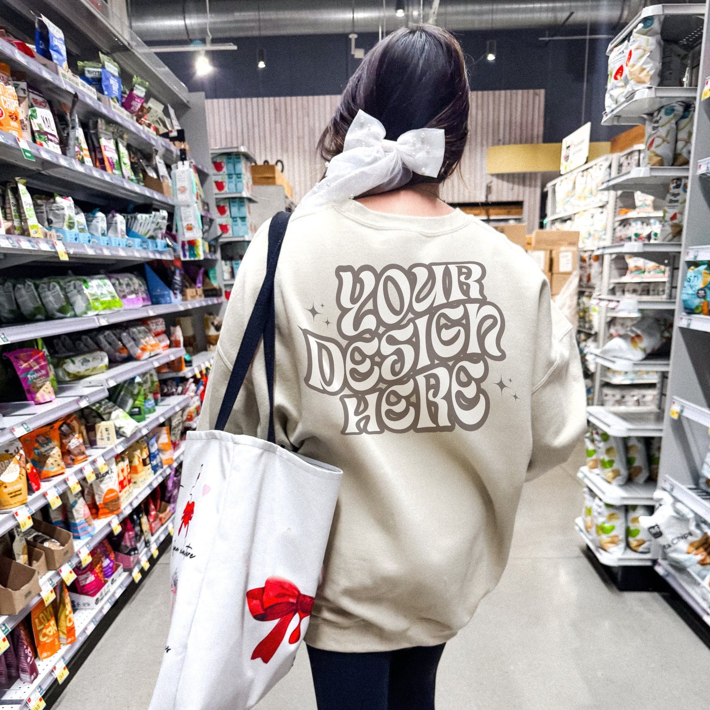 Gildan 18000 Sand Mockup Gildan Sweatshirt Mockup Grocery Store Mockup Trendy Mockup Coquette Aesthetic Mockup Vsco Mockup